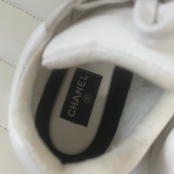 Chanel CC Logo Running Sneakers • White Suede Mesh Trainers EU 40 US 9.5 - Picture 4 of 16